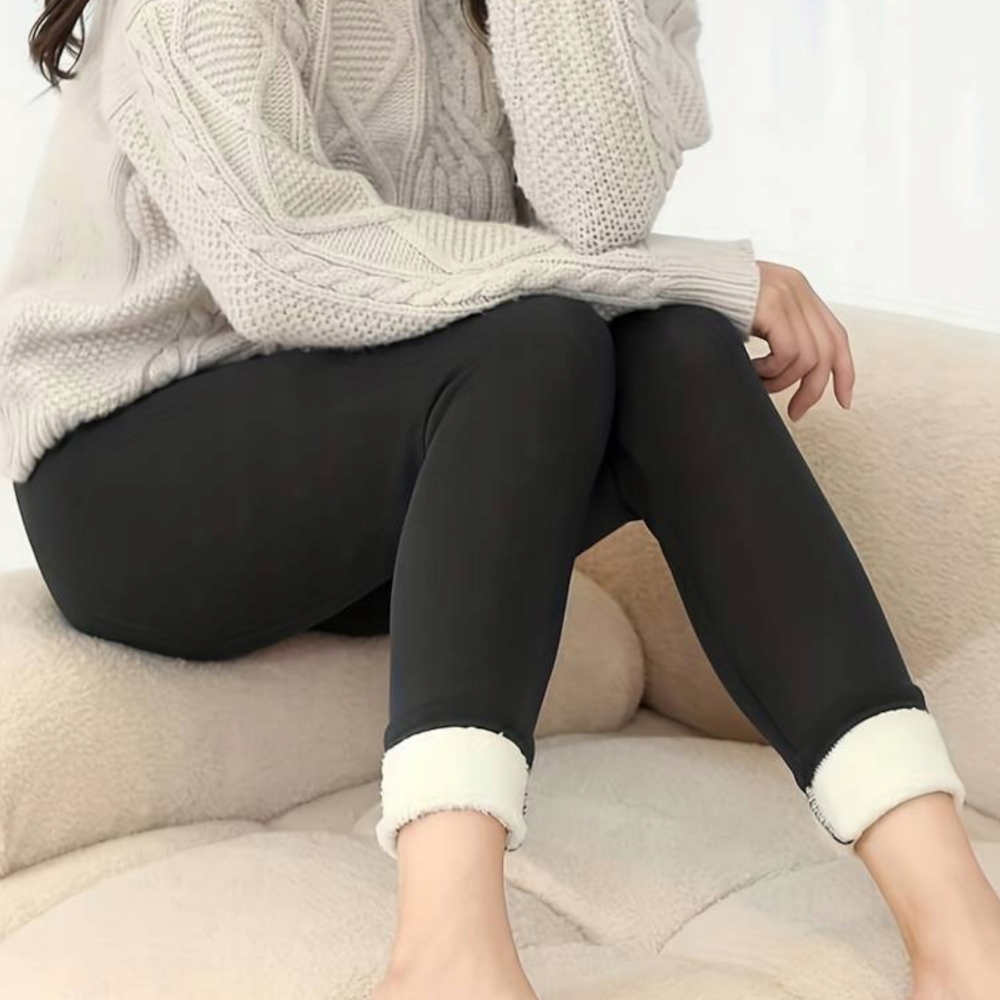 LEGGINSY OCIEPLANE FUTERKIEM ZIMOWE GETRY CIEPŁE LEGINSY Z WYSOKIM STANEM L Materiał dominujący poliester