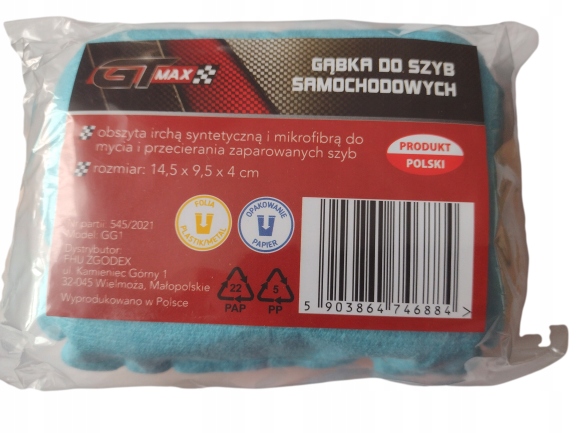 

Gąbka Do Szyb Samochodowych z mikrofibrą Gt Max