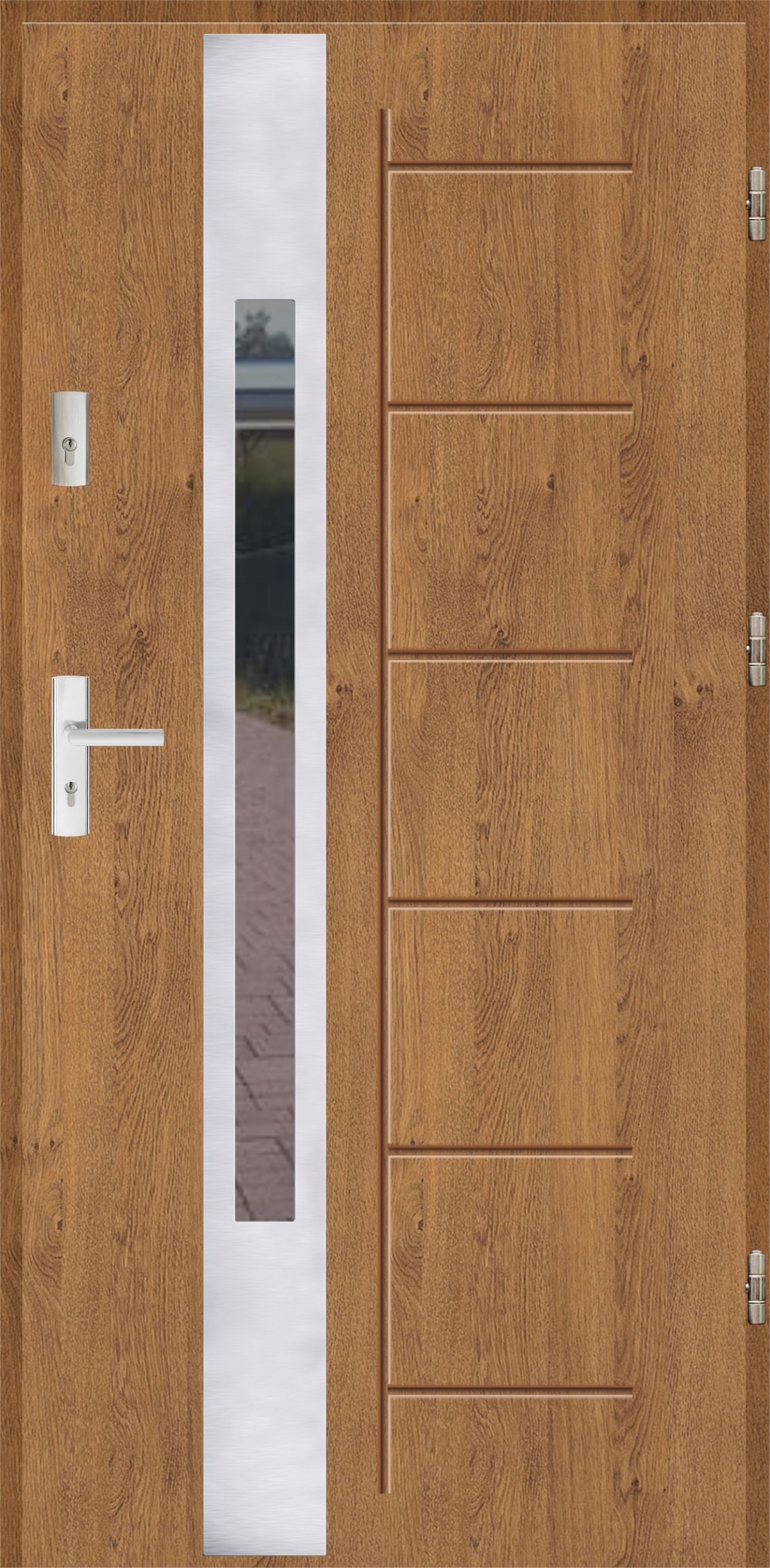 Drzwi Ud1,2 Lux wąskie 90 Gala 144 Inox Winchester Prawe na zewnątrz