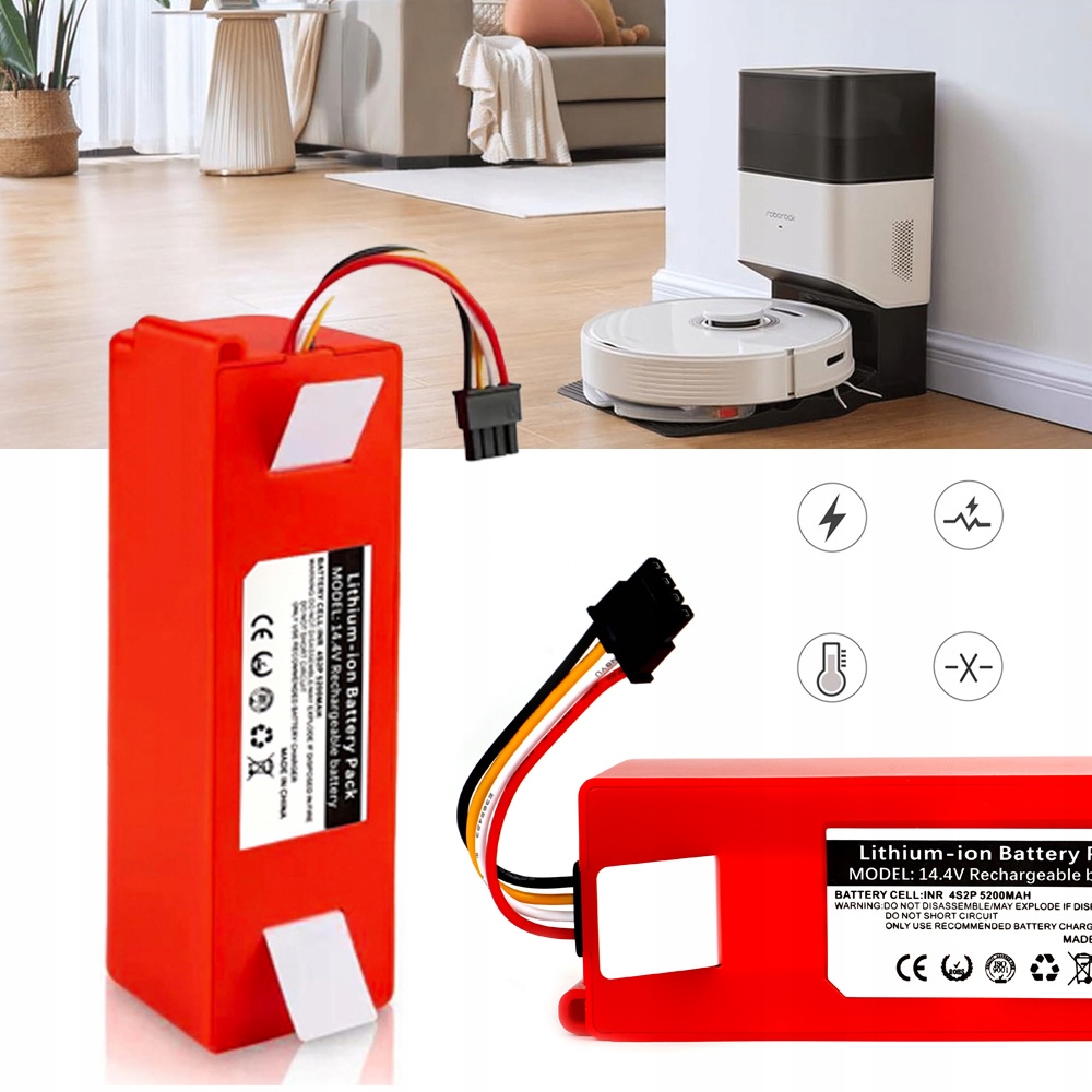 Akumulátor 14,4V 6500MAH Náhradní Pro Xiaomi Roborock Vysavač S50 S51 S55