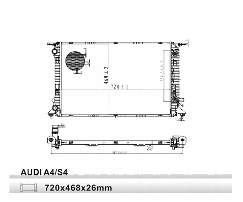 CHŁODNICA AUDI Q5 8R 06.12- 8K0121251K NOWA