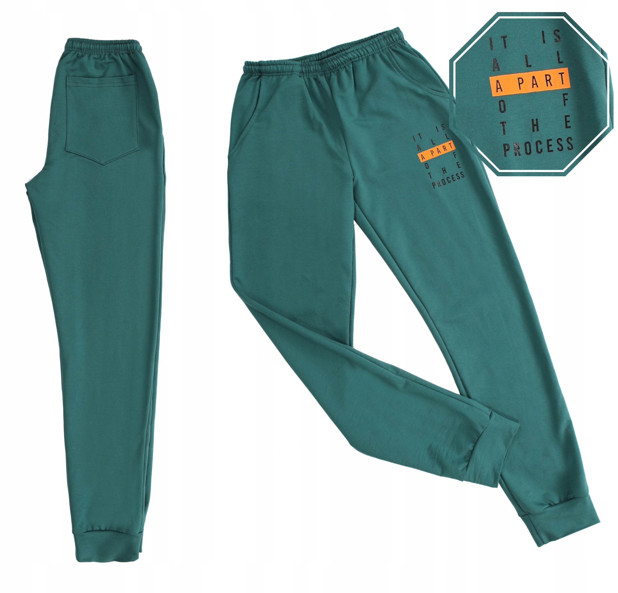 

Modne spodnie dresowe Joggery Nadruk r.134 Prod.PL
