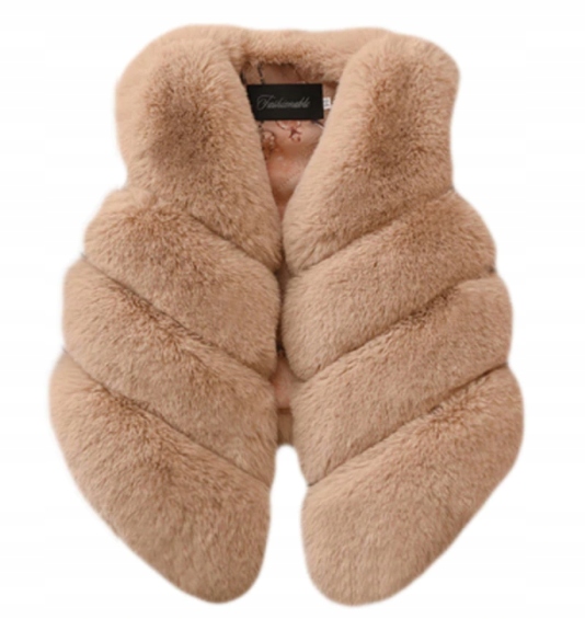 BEZRĘKAWNIK KOŻUSZEK CIEPŁY DZIEWCZĘCY KAMIZELKA