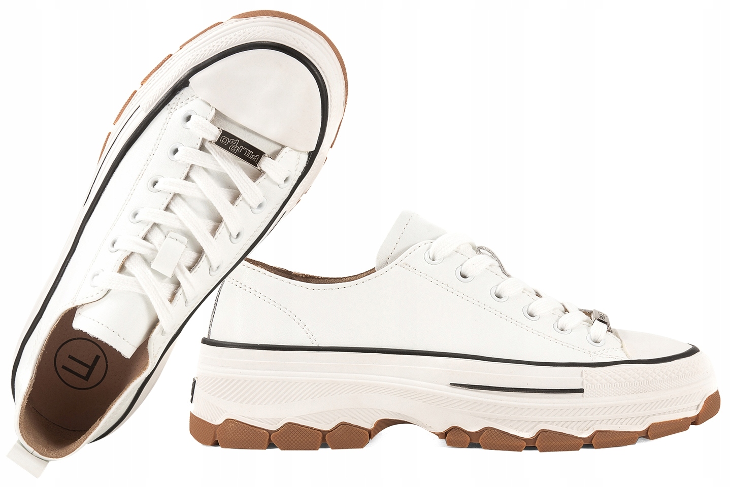 Filippo DP7501 Polokozačky Tenisky Kožené Tenisky Na Platformě, bílé, velikost 36