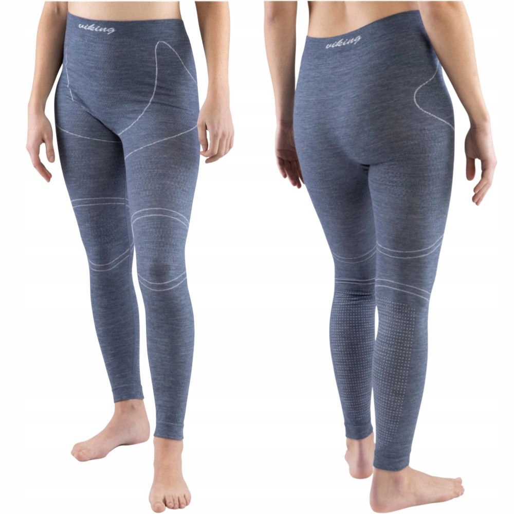 Viking Lana Pro Merino Legginsy Termoaktywne Damskie Szare XL Merino