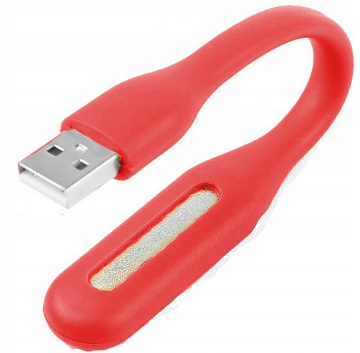 Lampka LED USB gumowa czerwona