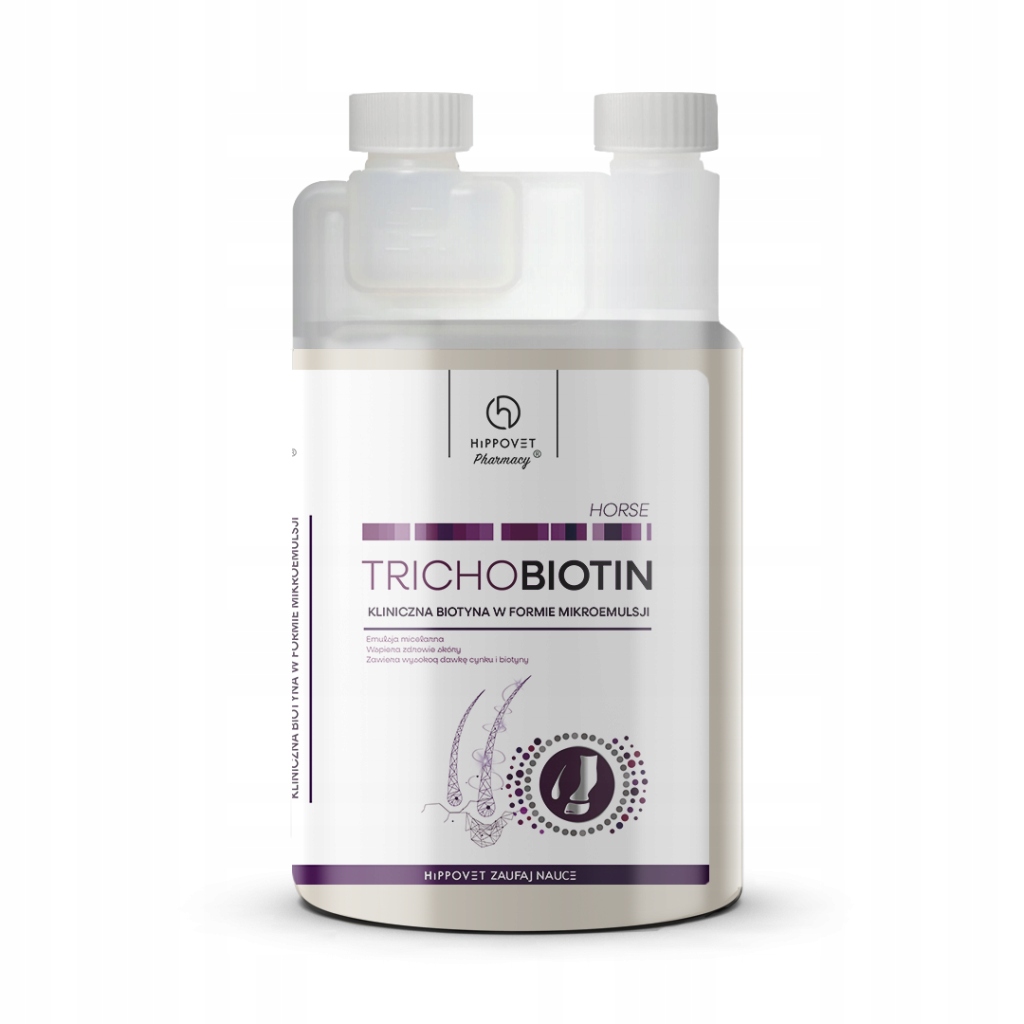 Hippovet Pharmacy Trichobiotin – wsparcie kopyt i sierści dla koni horse 1L