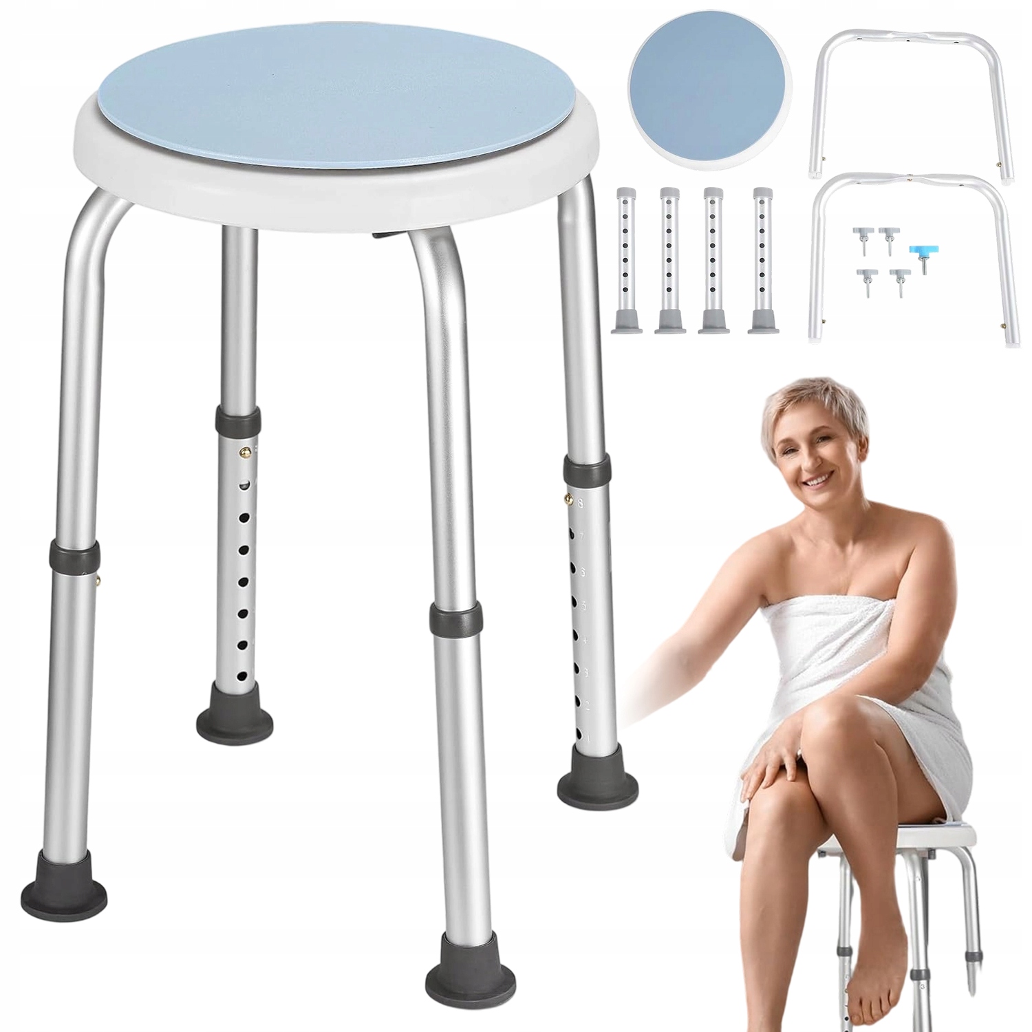 Taboret Obrotowy Stołek Siedzisko Do Wanny Pod Prysznic Bez Deformacji