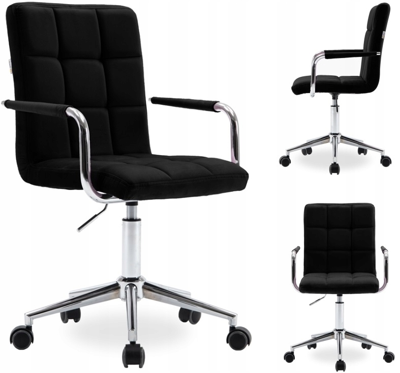 

Nowoczesny Fotel Obrotowy Rey Czarny Welur