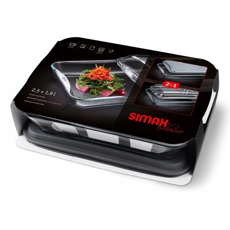 NACZYNIE SZKLANE ŻAROODPORNE Z POKRYWKĄ SIMAX 4,4L Pojemność 4.4 l