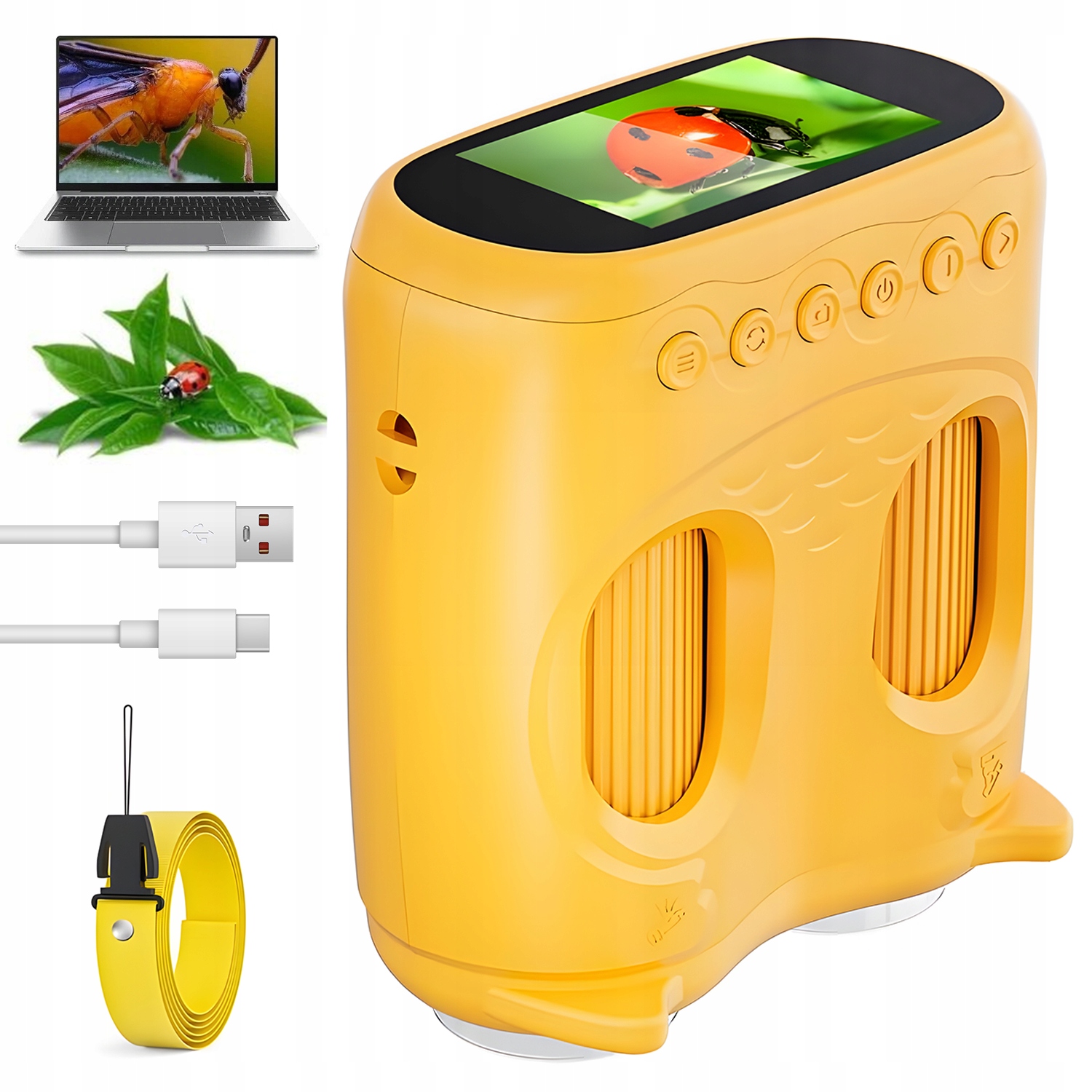 Mikroskop Pro Děti 2V1 Dalekohled Obrazovka 2 Palce 10X Led 2MP LCD Pro