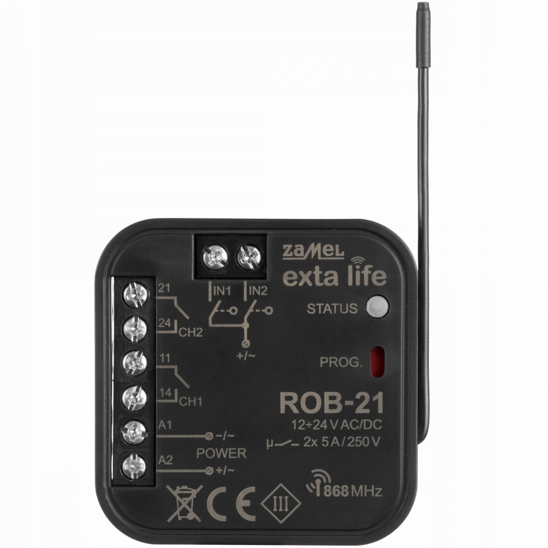 

Radiowy odbiornik bramowy 2-kan. ROB-21 Exta Life
