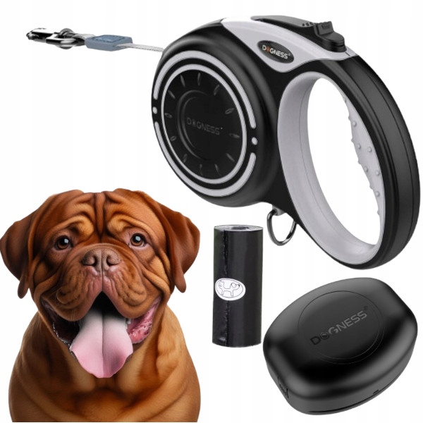 Vodítko Pro Psa automatické Páskové navíjecí zásobník Dogness 5m do 50 kg XL