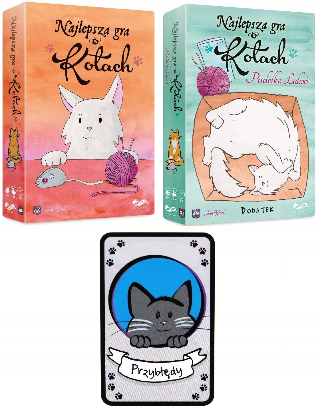 3w1 Najlepsza gra o kotach planszowa 1. Rozszerzenie 2. Dodatek Przybłędy