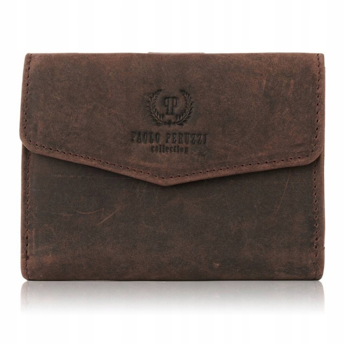 

Portfel Młodzieżowy Ze Skóry Vintage Rfid Brązowy