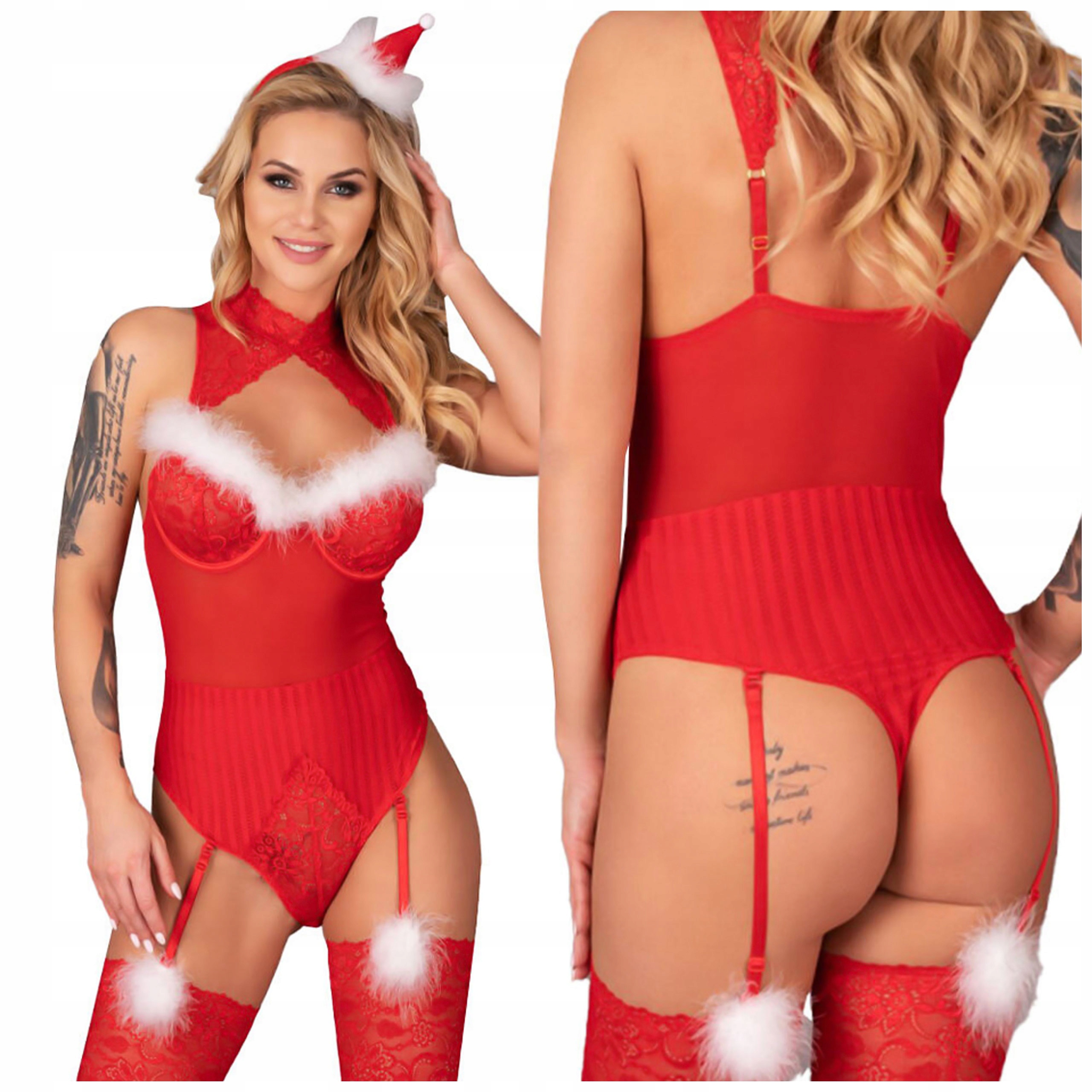 Kostým Santa Clause L/XL Červené body Corsetti, Dárek Pro Ni k Vánocům