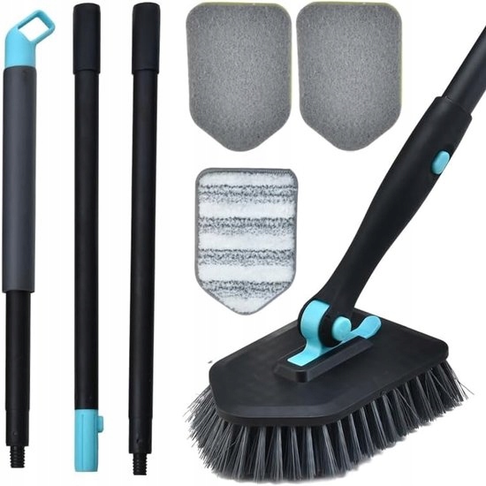 Levně Kartáč na čištění sprchy s teleskopickou rukojetí 128 cm Sada 3v1