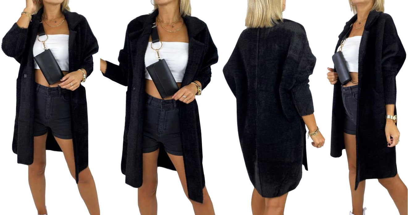 

Płaszcz Alpaka Długi Płaszczyk Wełna Kurtka L