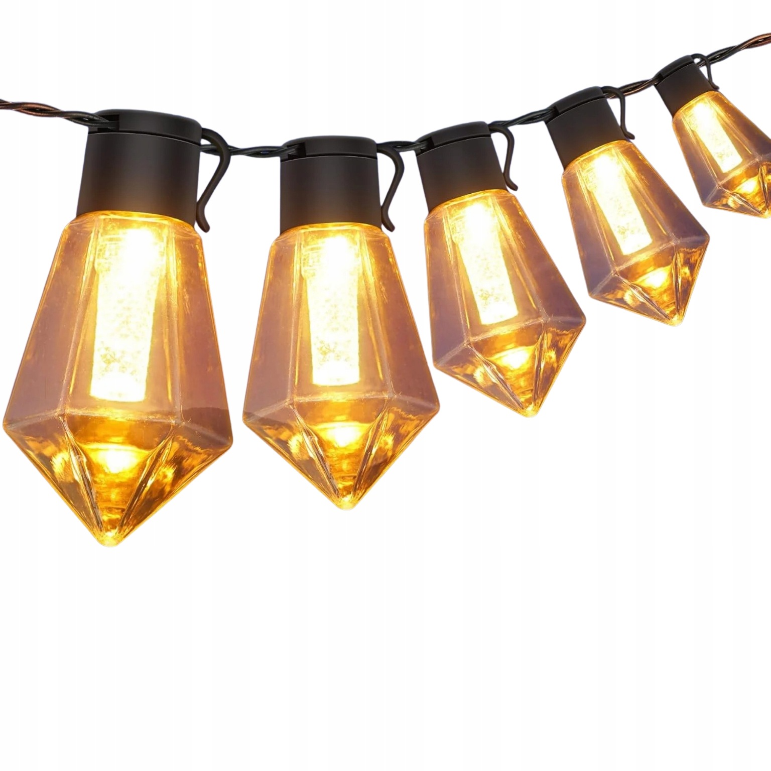 Zahradní Led lampy Girlanda IP64 ovladač časovač 12 lamp teplá bílá 9 m