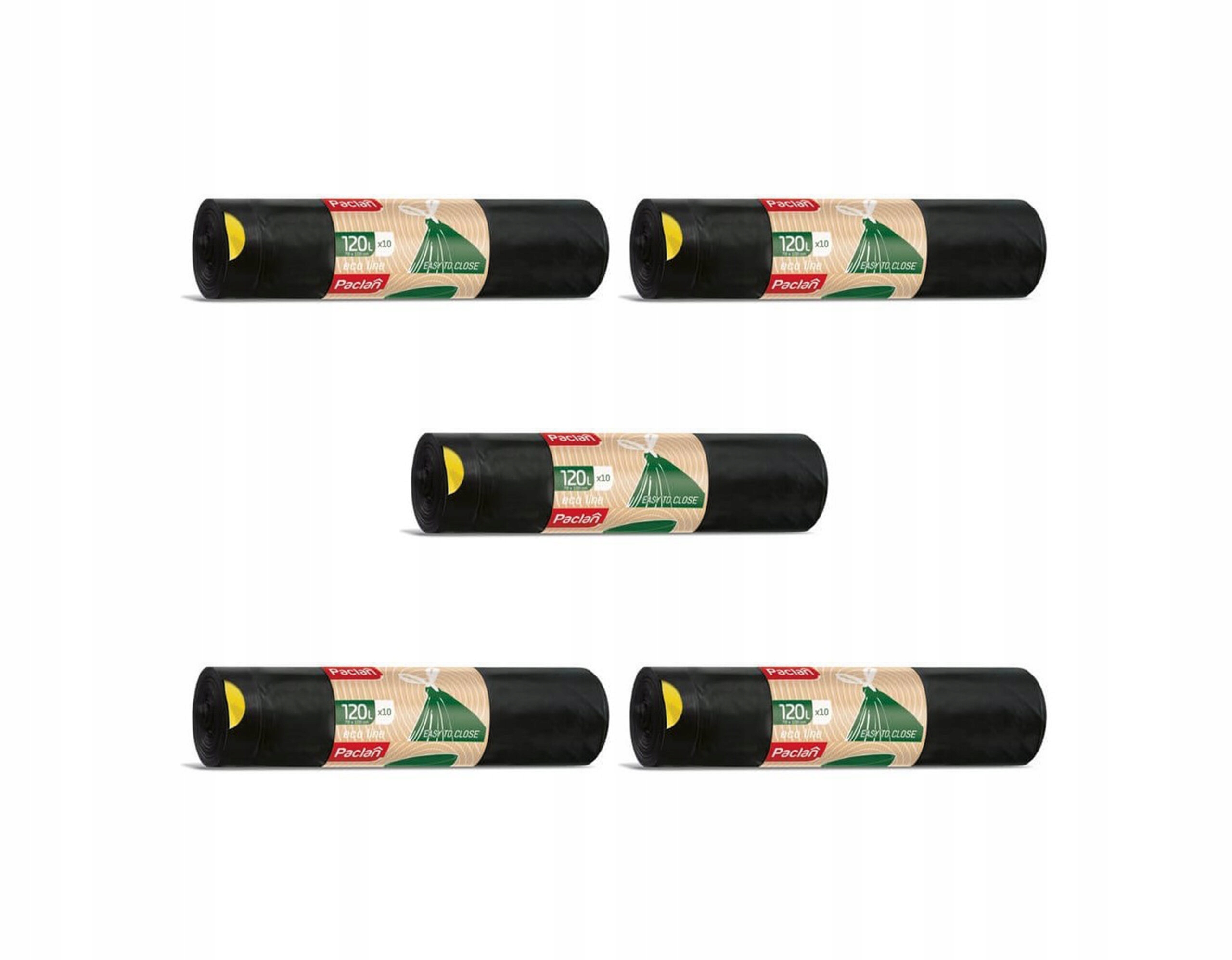 

Worki na śmieci 120L Paclan Eco Line zestaw 5x10sz