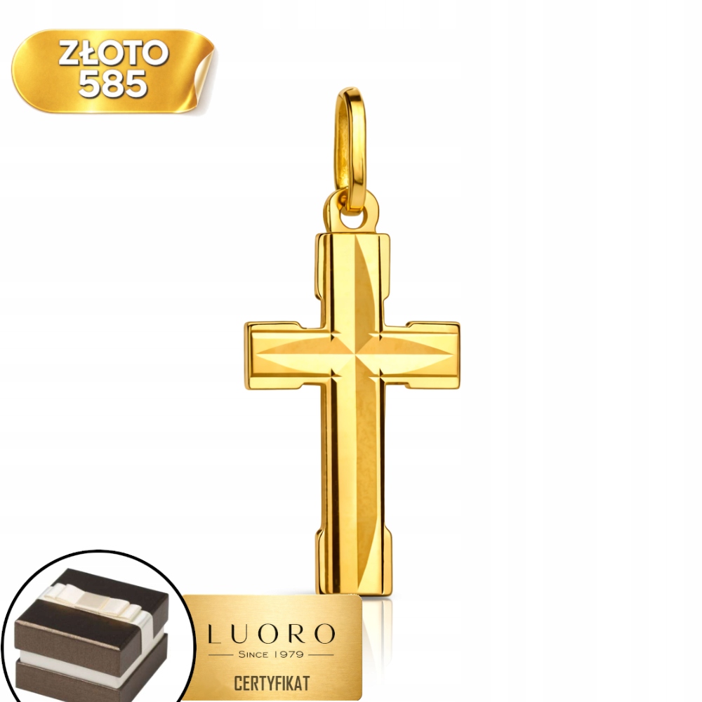 Křížek Zlatý 585 14K Jemný 2 CM Elegantní Dárek