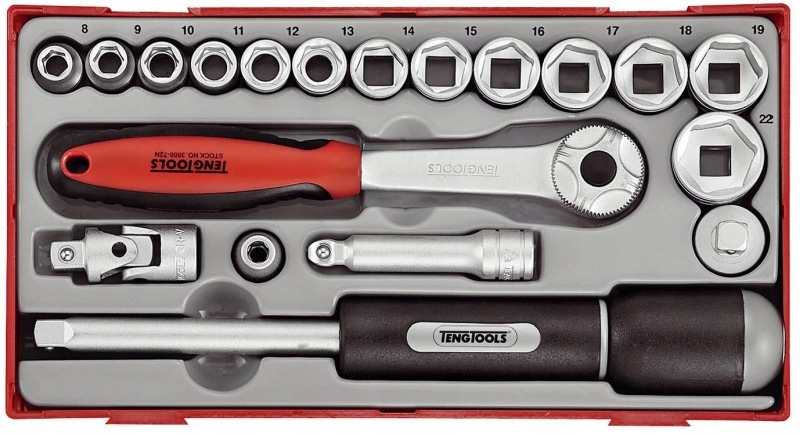 19-DIELNA Sada Nástrčných Kľúčov S Uchopením 3/8 Teng Tools TT3819