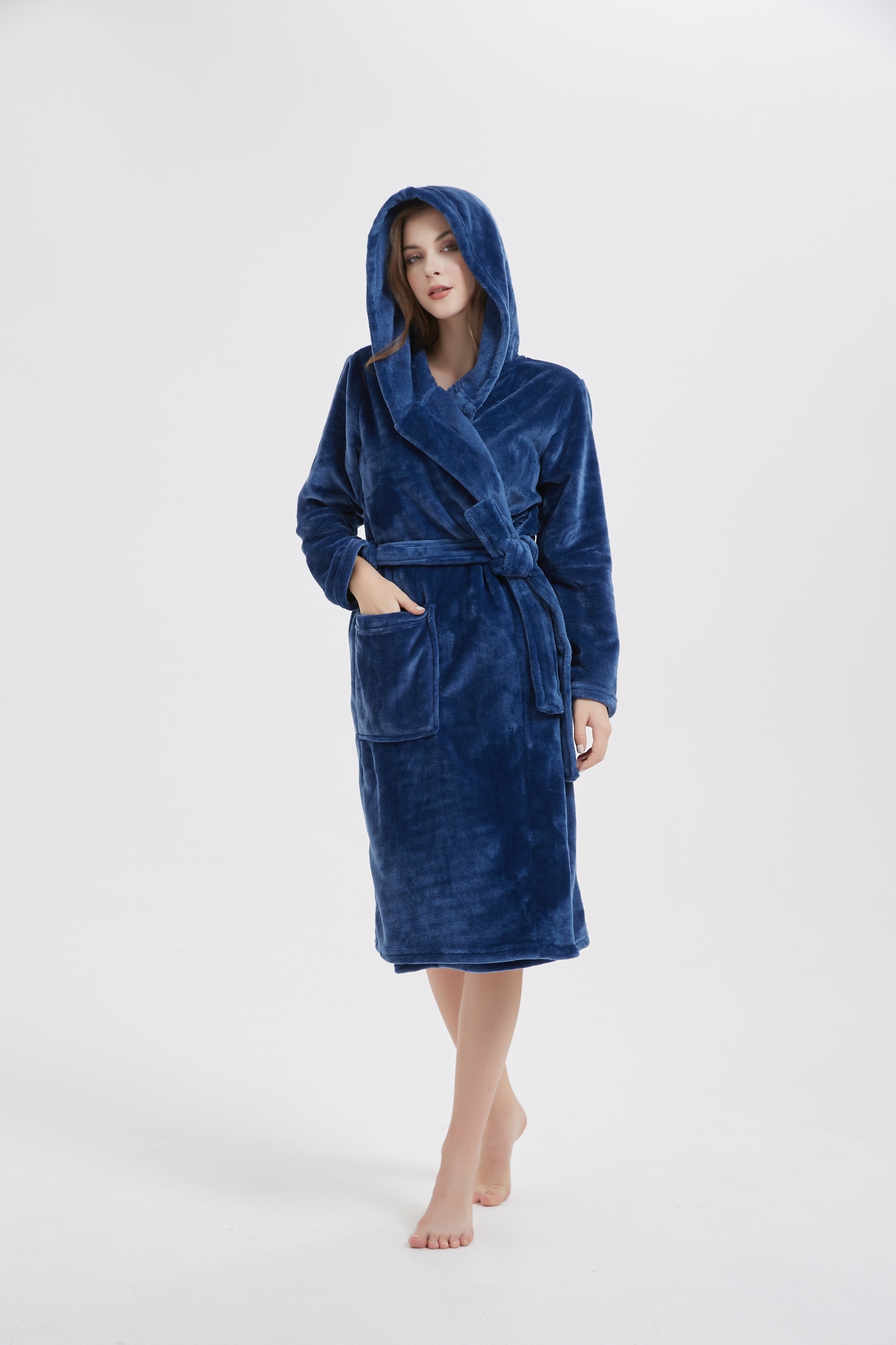 SZLAFROK Z KAPTUREM CIEPŁY PODOMKA MIĘKKI 2XL/3XL Materiał dominujący mikrofibra (mikrofaza)