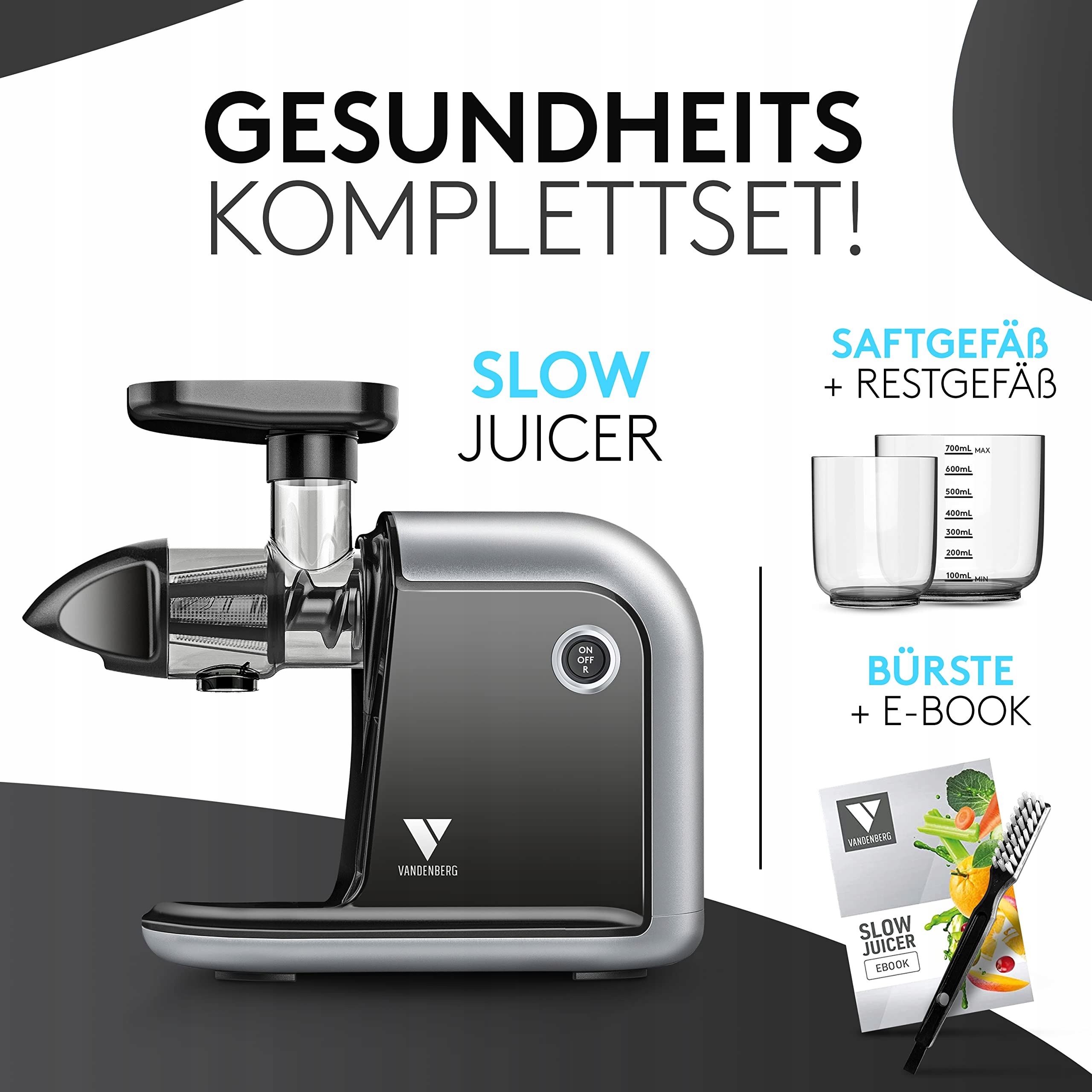 Vandenberg – Slow Juicer – sokowirówka do warzyw i owoców 150 W — miniatura 3