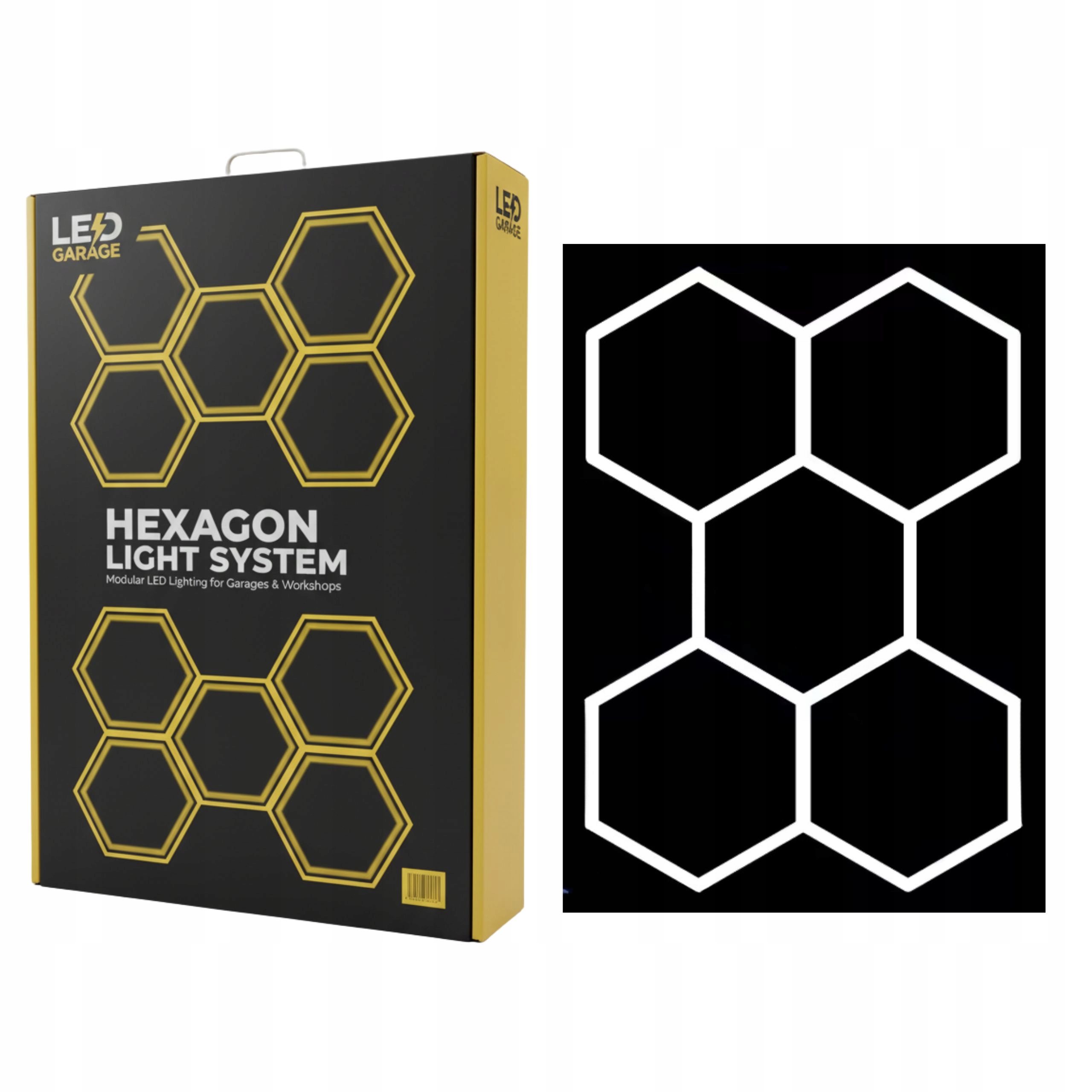 Lampa garażowa Led hexagon warsztat biuro plaster miodu sufitowa 241x170