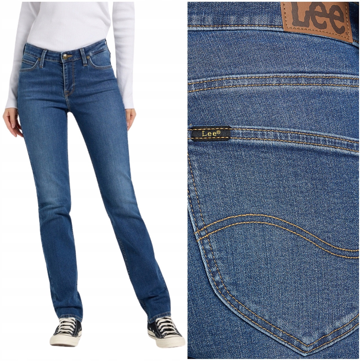 Lee Marion Straight Superior Lake jednoduché dámské džínové kalhoty W28 L31