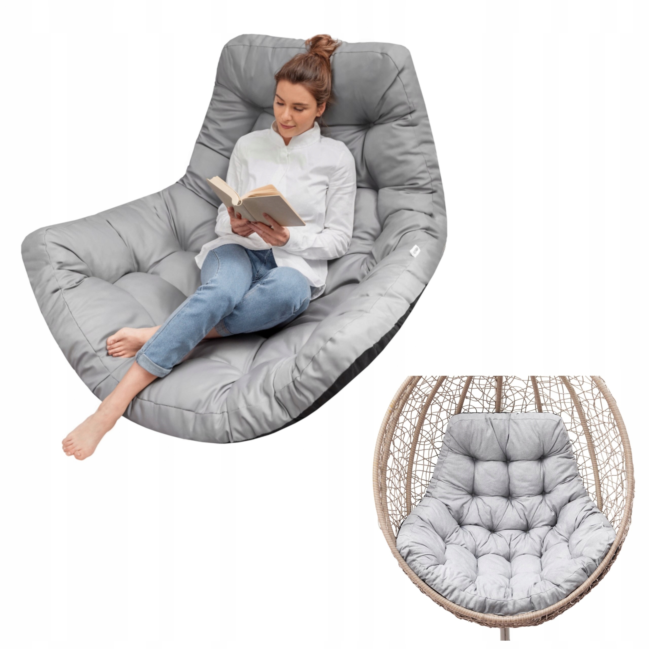 Vankúš na záhradnú hojdačku Vodotesný vankúš na kreslo Kokon 120 x 100 cm