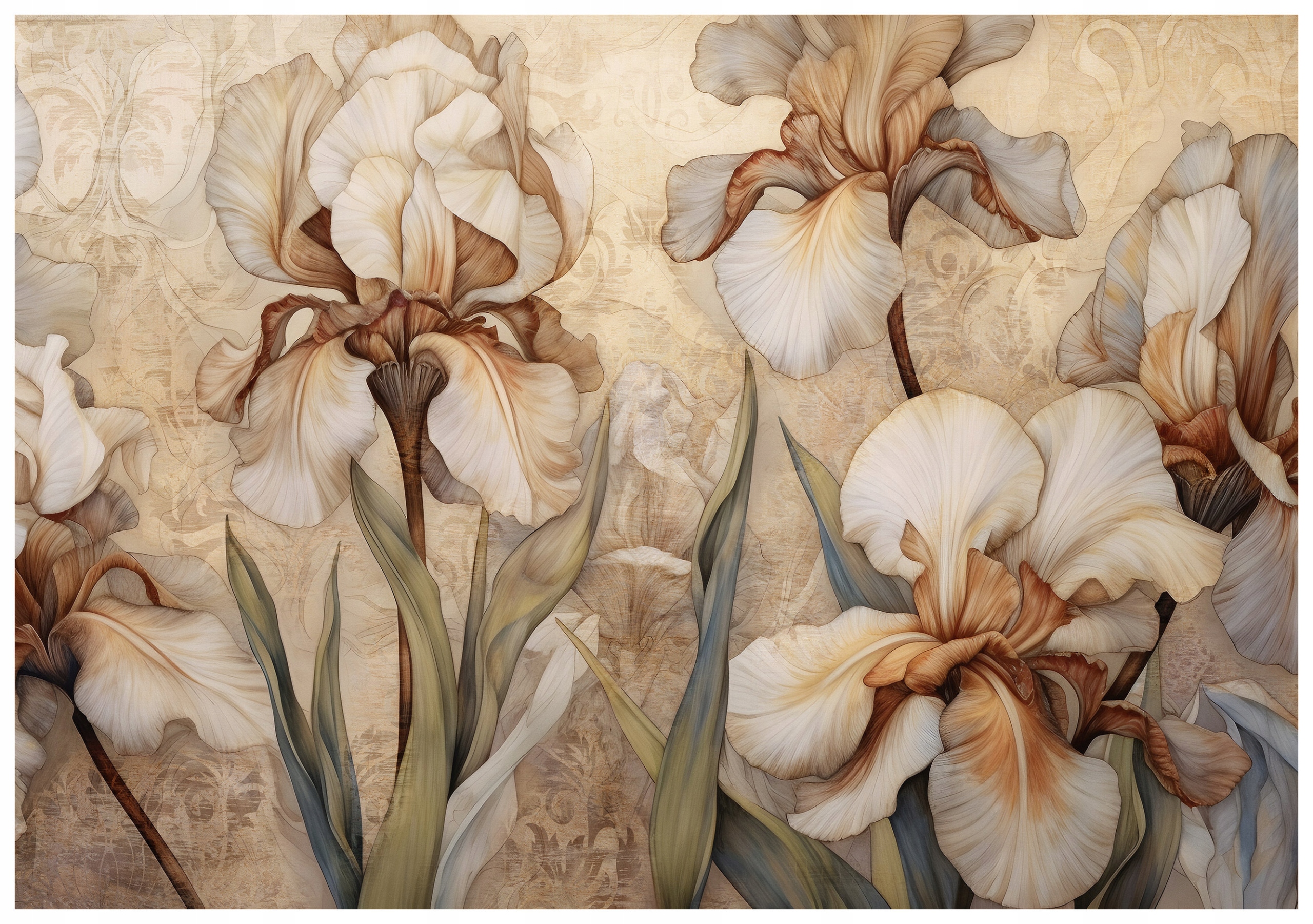 Fototapeta flizelina Irisy akvarely jemný vintage do domu 250x175 lepidlo