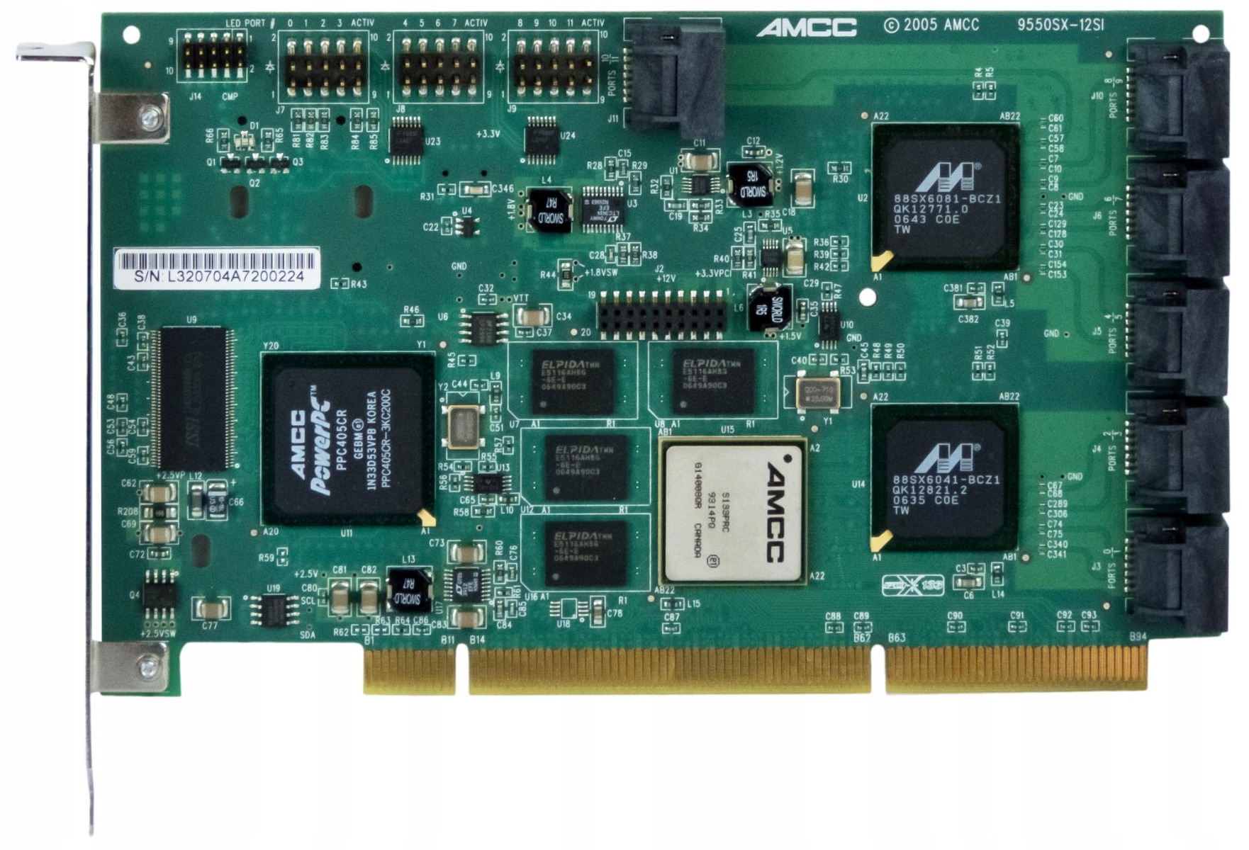 3WARE 9550SXU-12 Raid řadič 12x Sata 256MB Pci-x