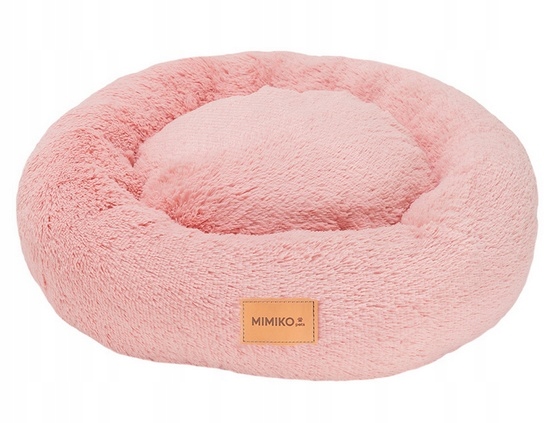 Levně Pelíšek Kulaté Shaggy Pro Psa Kočku Měkké 60 CM Růžové