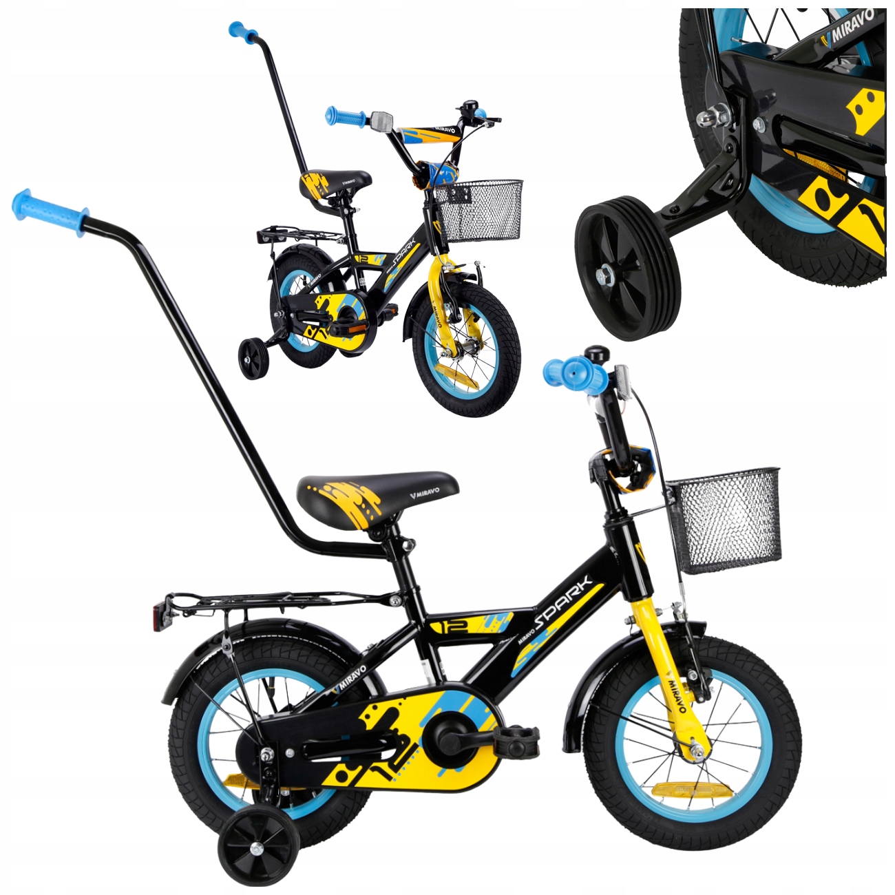 Rowerek Dziecięcy 12 Cali Miravo Rower Dla Chłopca Koszyk Prowadnik
