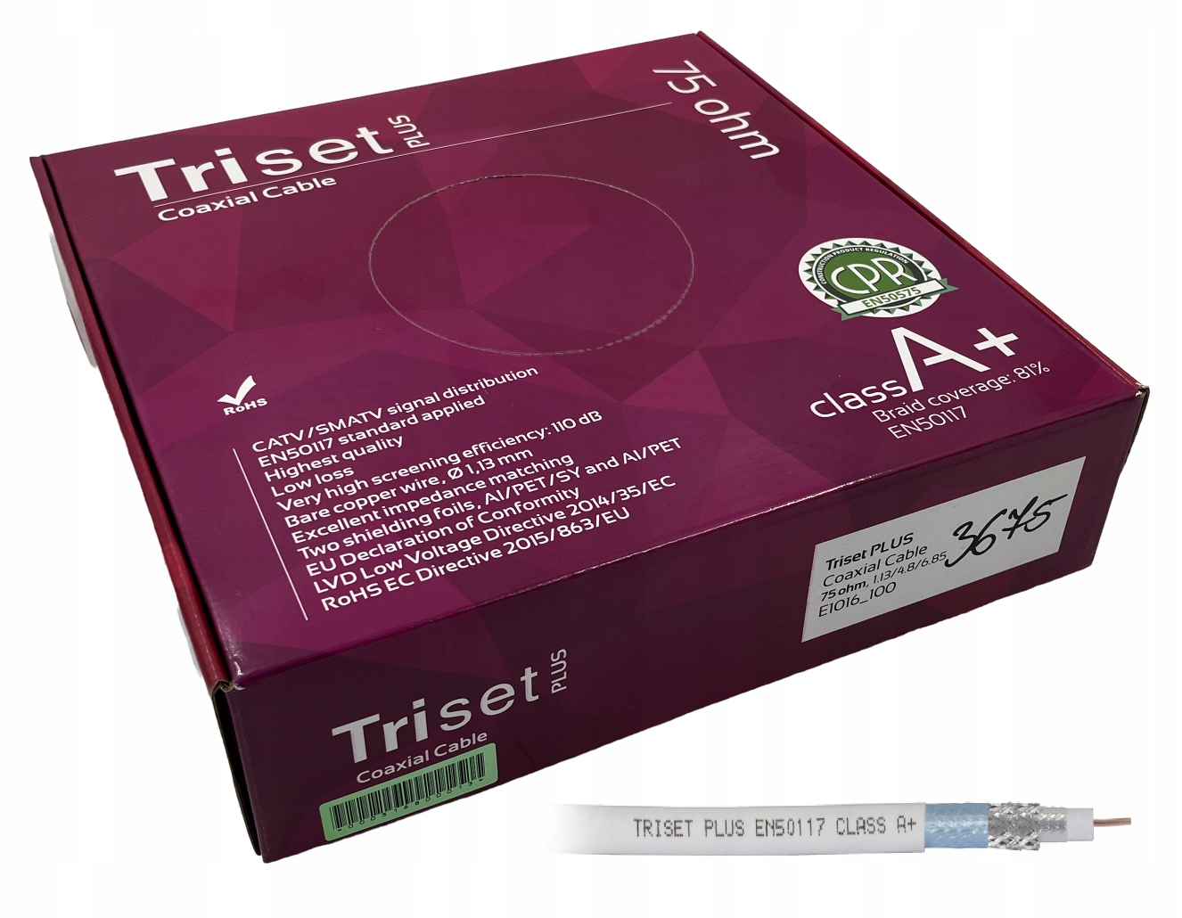Przewód antenowy TRISET-113 Lszh klasa A+ 100m