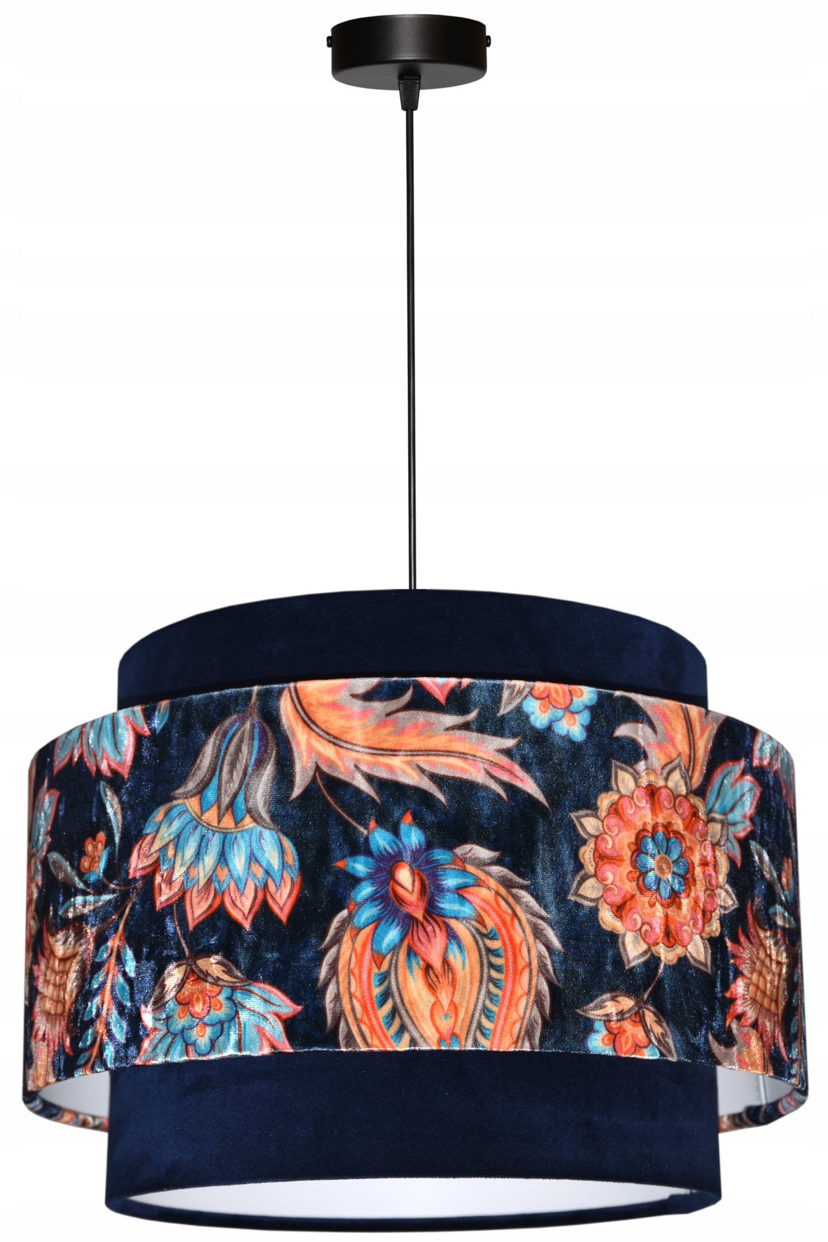 Závesná stropná lampa Luster Tienidlo 35/25 E27 Kvety Orientu Panca Velúr
