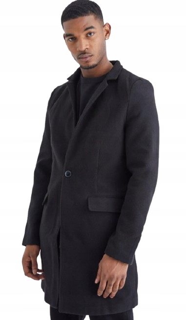 Boohoo Černý Kabát Pro Vysoké Postavy Tall L Ejc