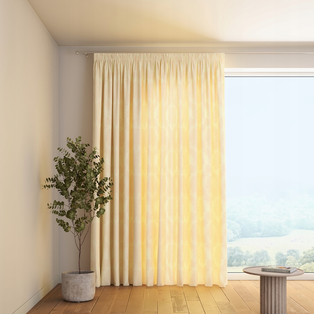 Záves na vlnitej páske 1 ks 130x245 cm béžový