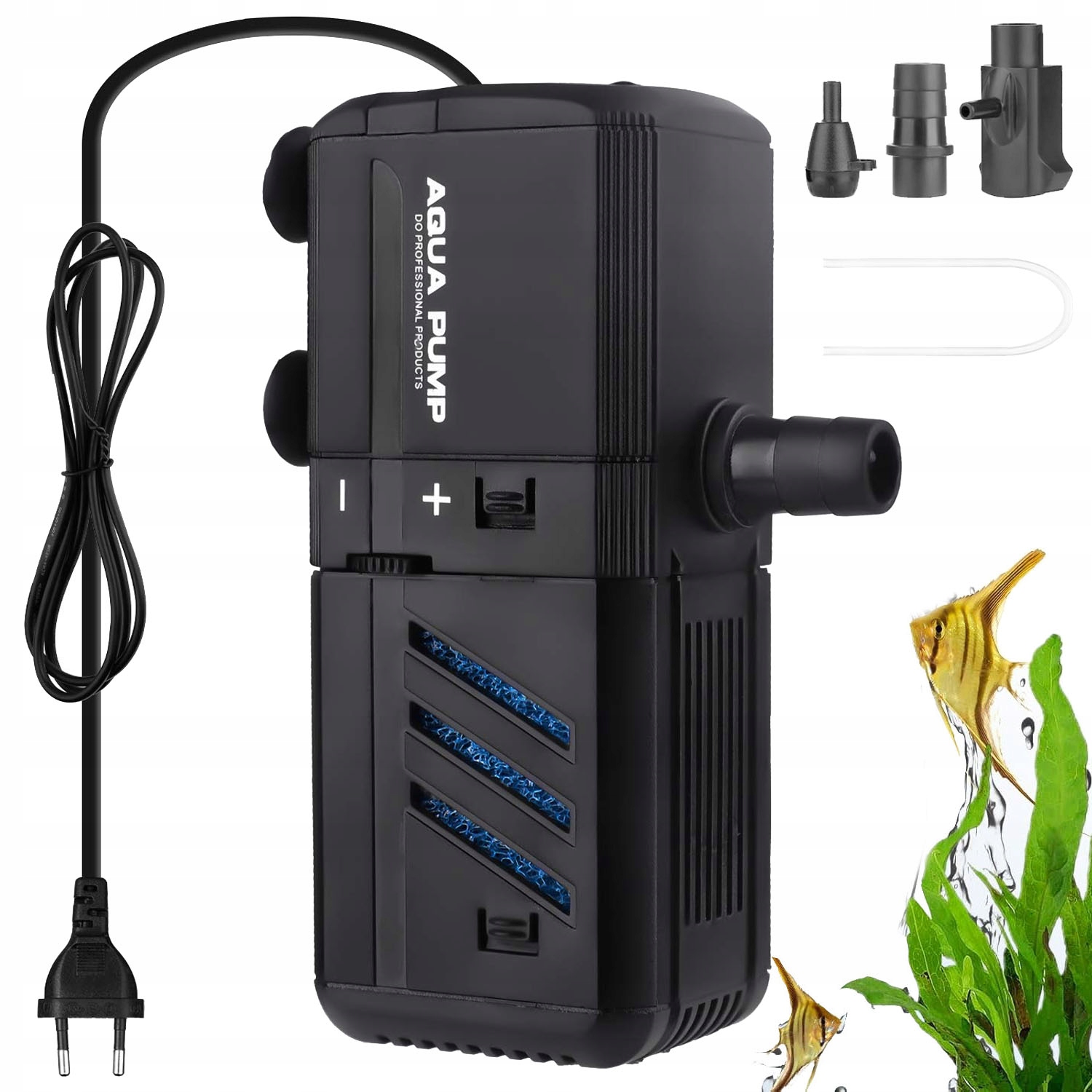 Levně 4V1 Provzdušňovač Pro Akvárium Výkonný Kompletní 4x Přísavky 6W 500L/h