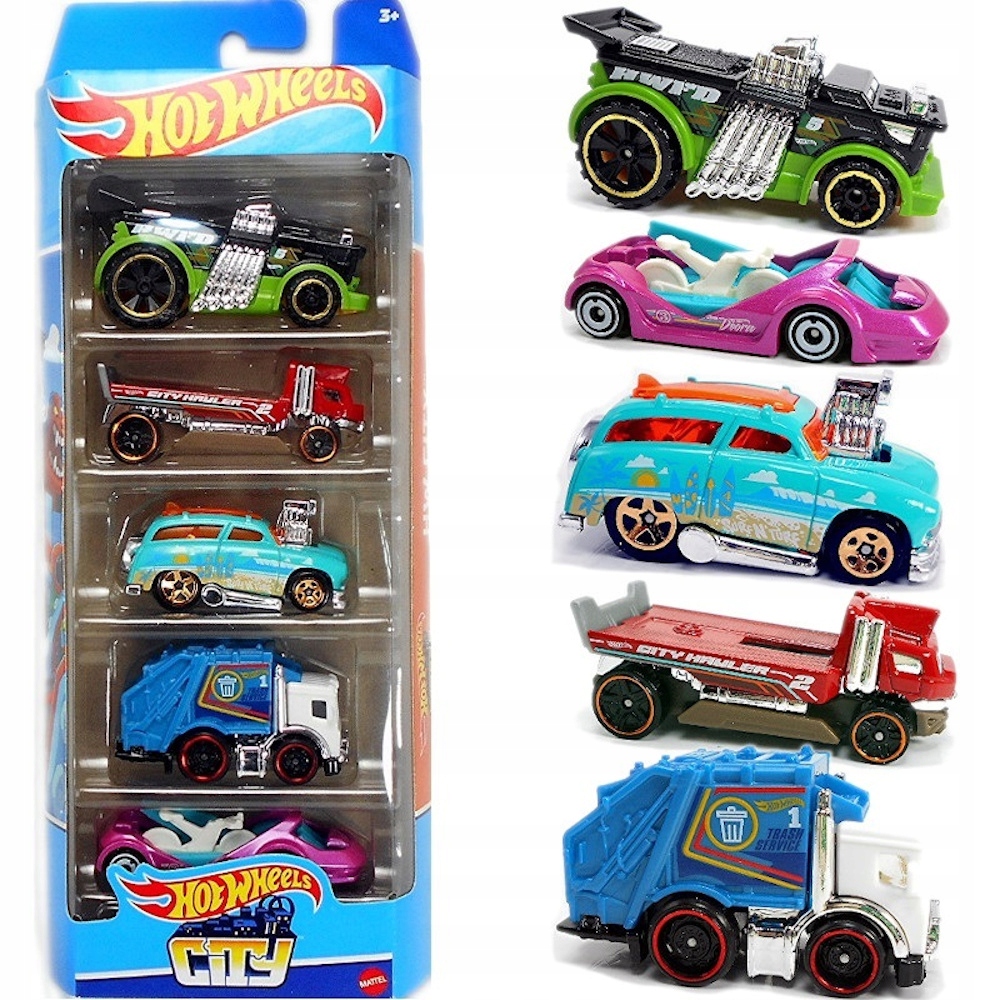 

Hot Wheels City 5-PAK Autek Zestaw Mattel HFV89