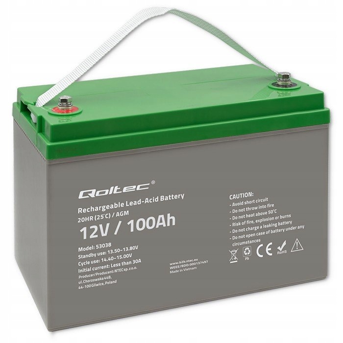 Akumulator Agm 12V 100Ah max.30A