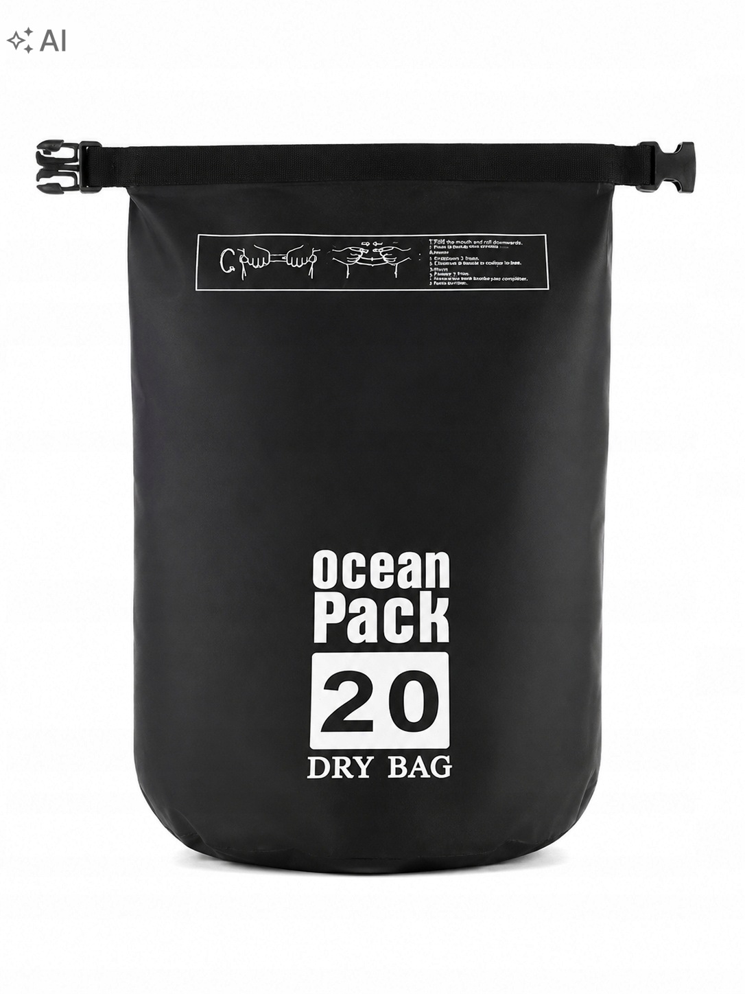 Wild Trek Wodoodporny Worek 20L Czarny Dry Bag Turystyczny na Kajak