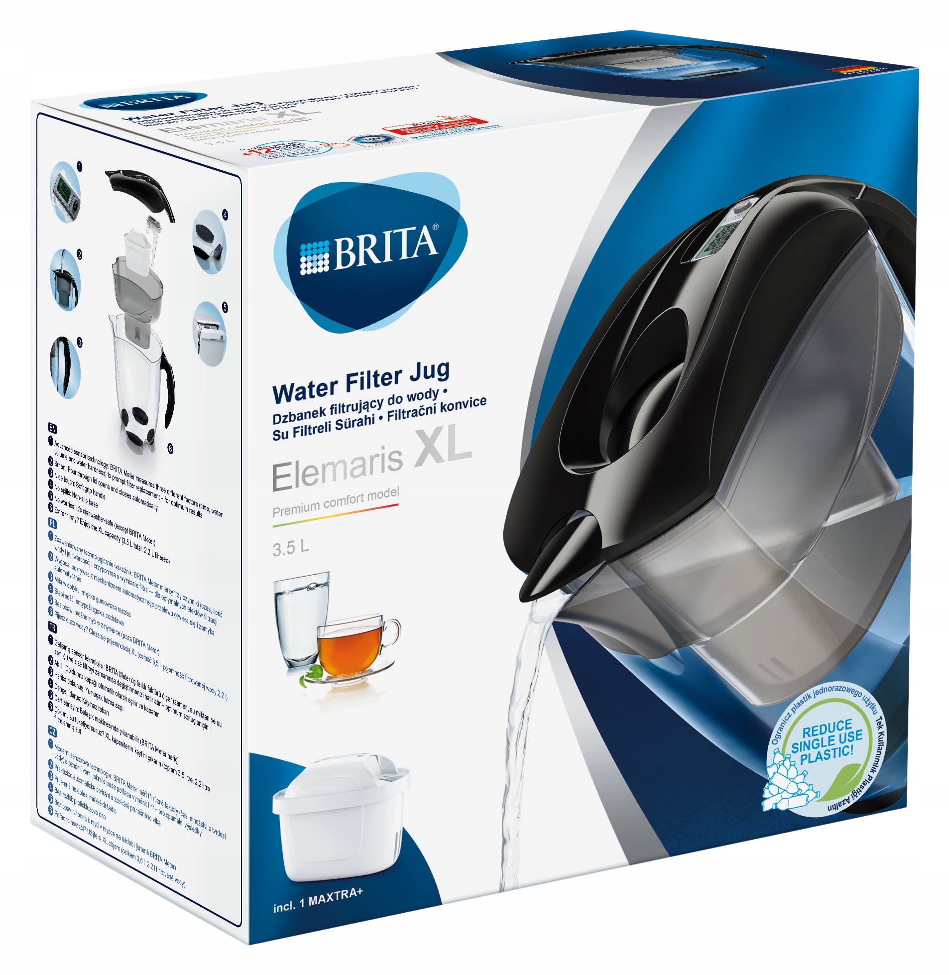 

Dzbanek filtrujący Brita Elemaris XL 3,5 l czarny