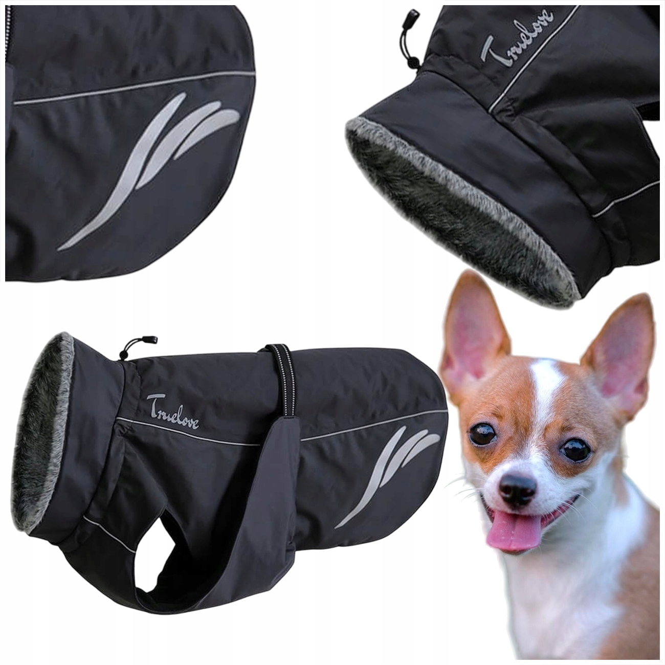 Levně Zimní Zateplená Bunda Pro Psa Truelove Comfort Plus Černá Velikost S 30 cm