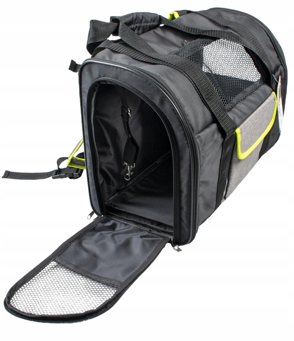 Levně Duvo+ Přepravka pro psa a kočku Xs černá látková postroj