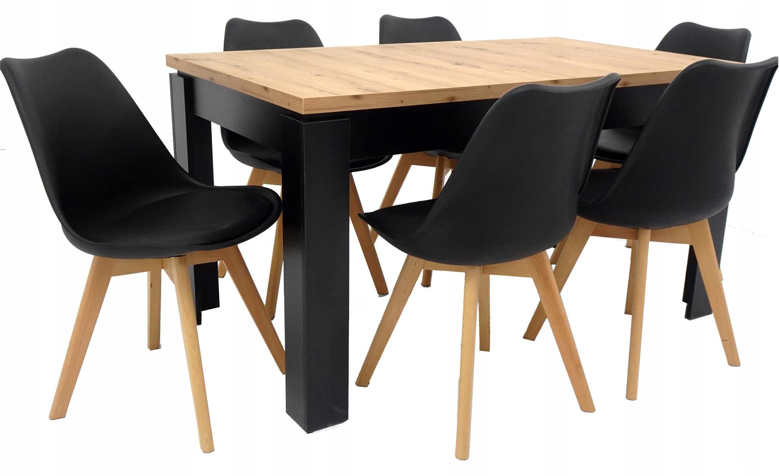 Nowoczesny ROZKŁADANY stół 80x140 6 krzeseł SALON