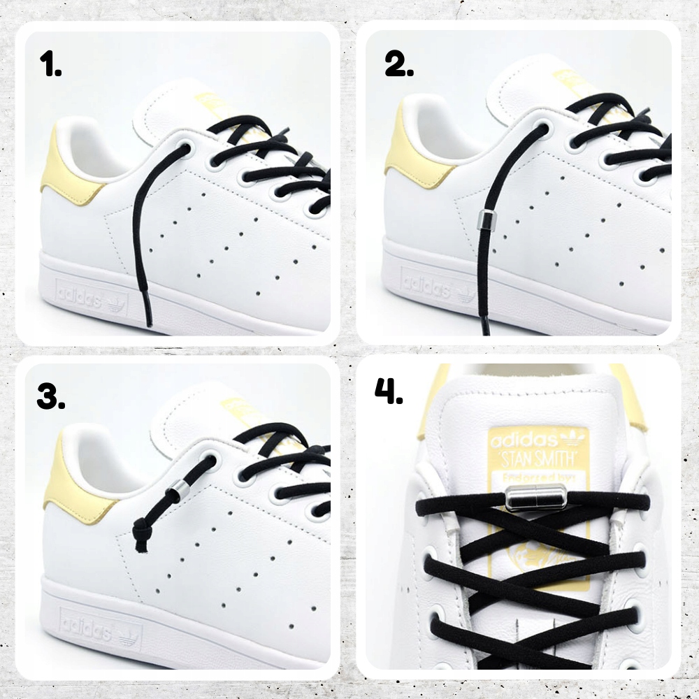 Sznurowadła Bez Wiązania ELASTYCZNE czarne sznurowki sznurowki bez wiazania Materiał poliester