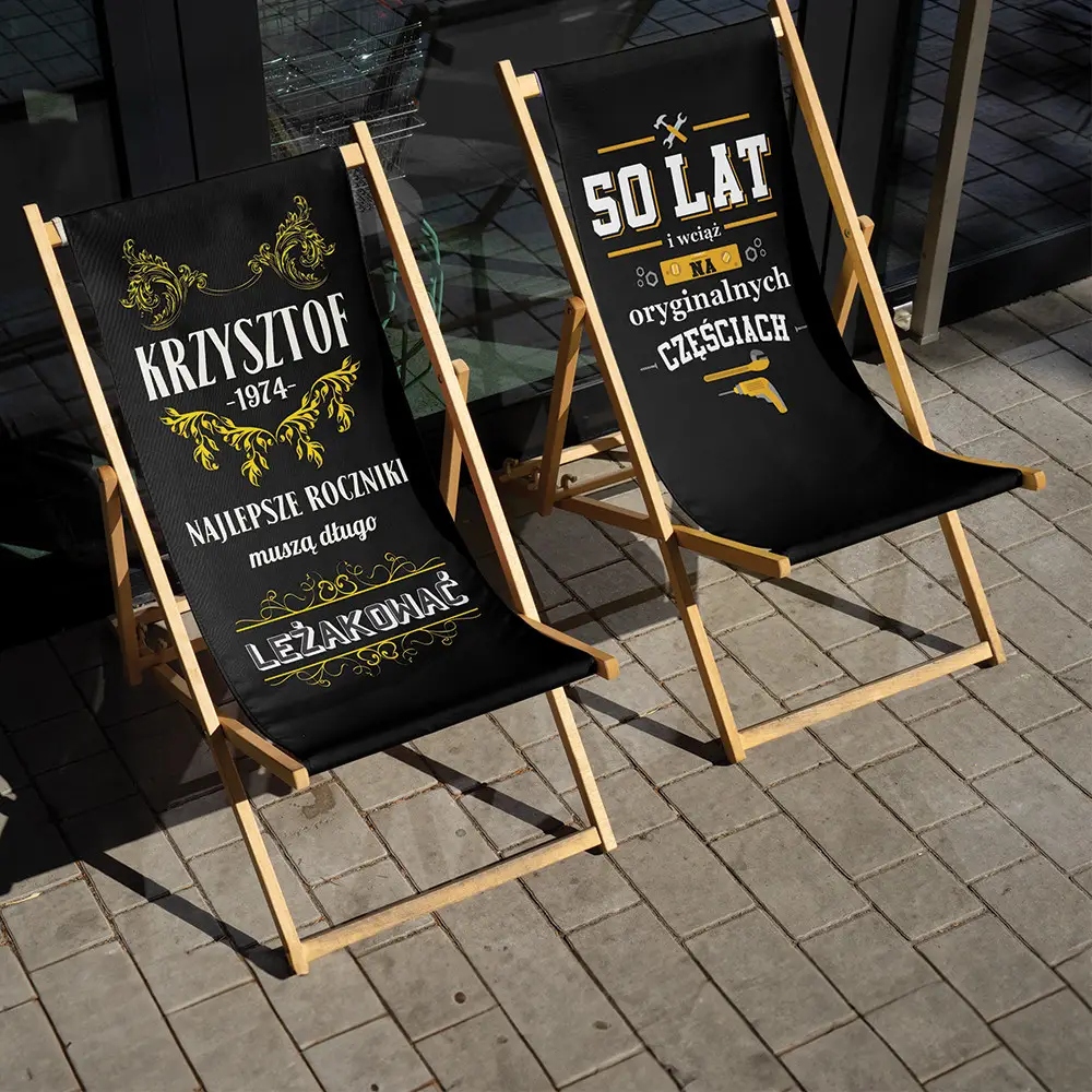 Leżak na urodziny z dedykacją Materiał stelaża drewno