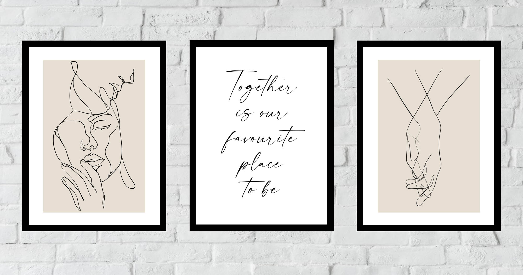 30x40 ZESTAW OBRAZY W RAMIE PLAKAT RAMKA DŁONIE RODZINA MIŁOŚĆ LOVE BOHO Marka inna